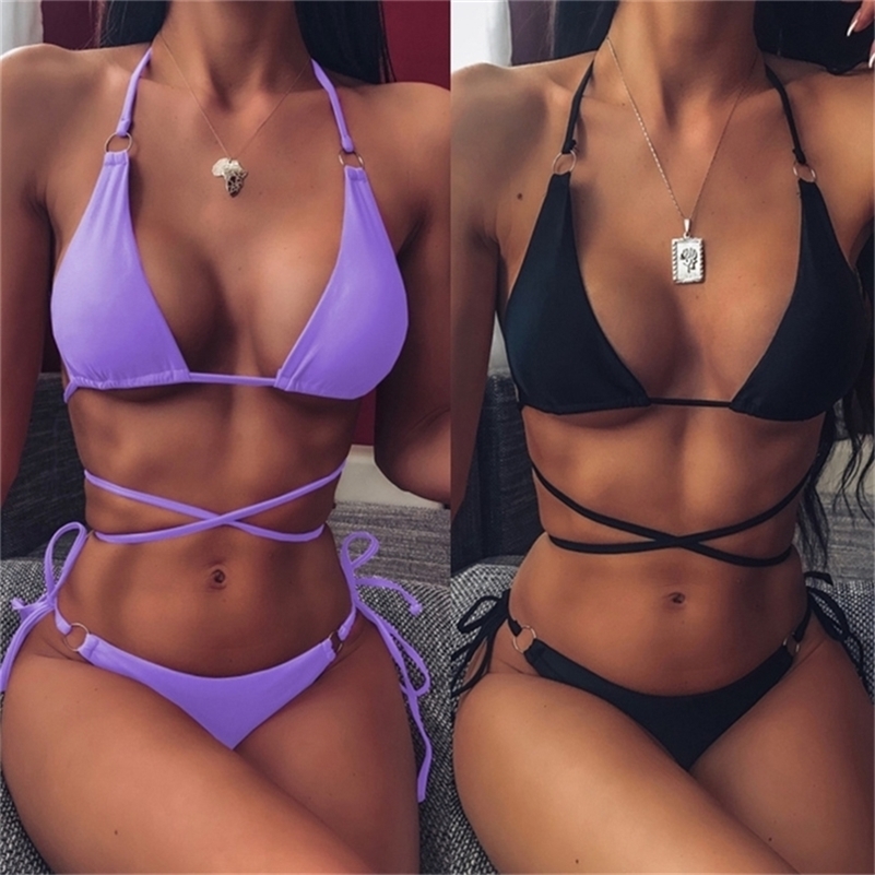 

Sexy Micro Bikini Criss Cross Swimwear Bandage Woman Swimsuit Female Thong Bikinis Set 2 Piece Women Bathing Suit Beachwear 220611gx, Green