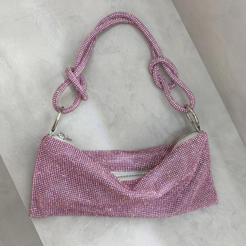 Evening Bags Full Diamond Underarm Bag Rhinestone Bling Shiny Sparkled Fashion Shoulder Simple Handbag Women's BagEvening