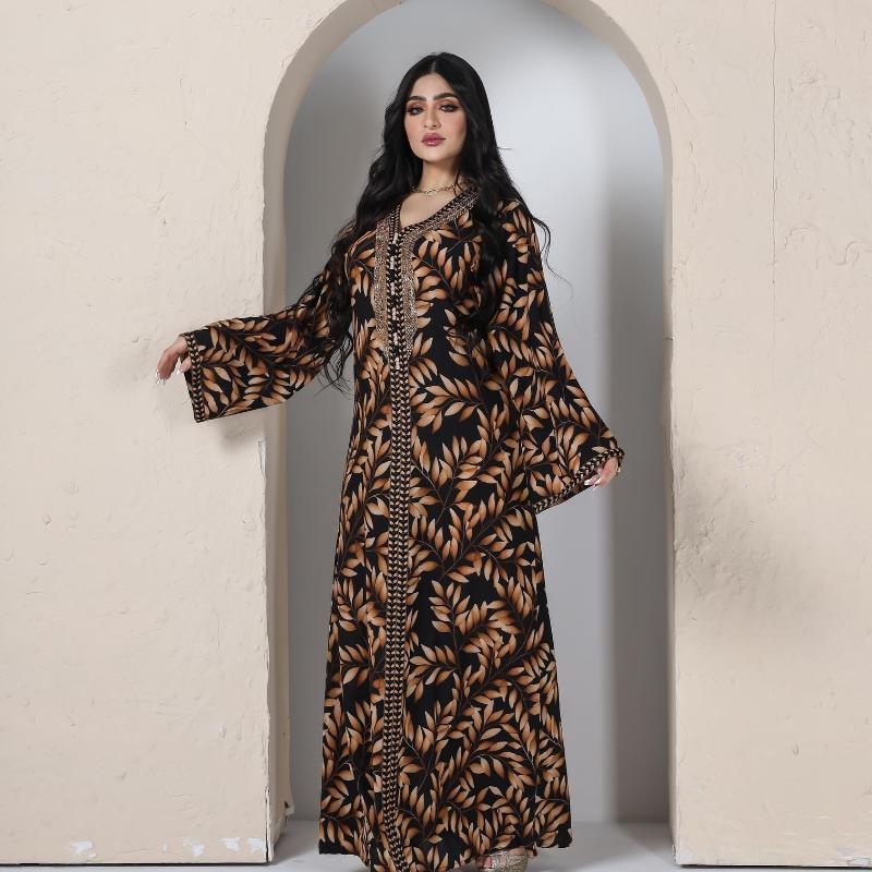 Ethnic Clothing Beading Printed Jalabiya Caftan Muslim Dress Women Dubai Abaya Saudi Modest Islam Arabian Party Evening Dresses Moroccan Kaf
Ethnic Clothing Beading Printed Jalabiya Caftan Muslim Dress Women Dubai Abaya Saudi Modest Islam Arabian Party Evening Dresses Moroccan Kaf