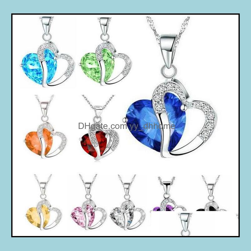 Pendant Necklaces Pendants Jewelry Women Fashion Heart Crystal Rhinestone Sier Chain Necklace 10 Color Length 17.7" Inch Drop Delivery 202
Pendant Necklaces Pendants Jewelry Women Fashion Heart Crystal Rhinestone Sier Chain Necklace 10 Color Length 17.7" Inch Drop Delivery 202
