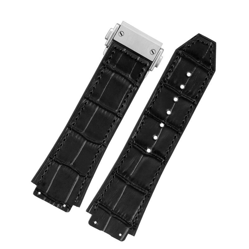 For Hublot strap BIG BANG Watchband stainless buckle free tool Men real cow leather Rubber Watchband 26x19mm Brown Black 220622
