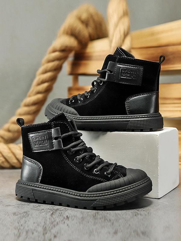 Boys Lace-up Front High Top Skate Shoes SHE