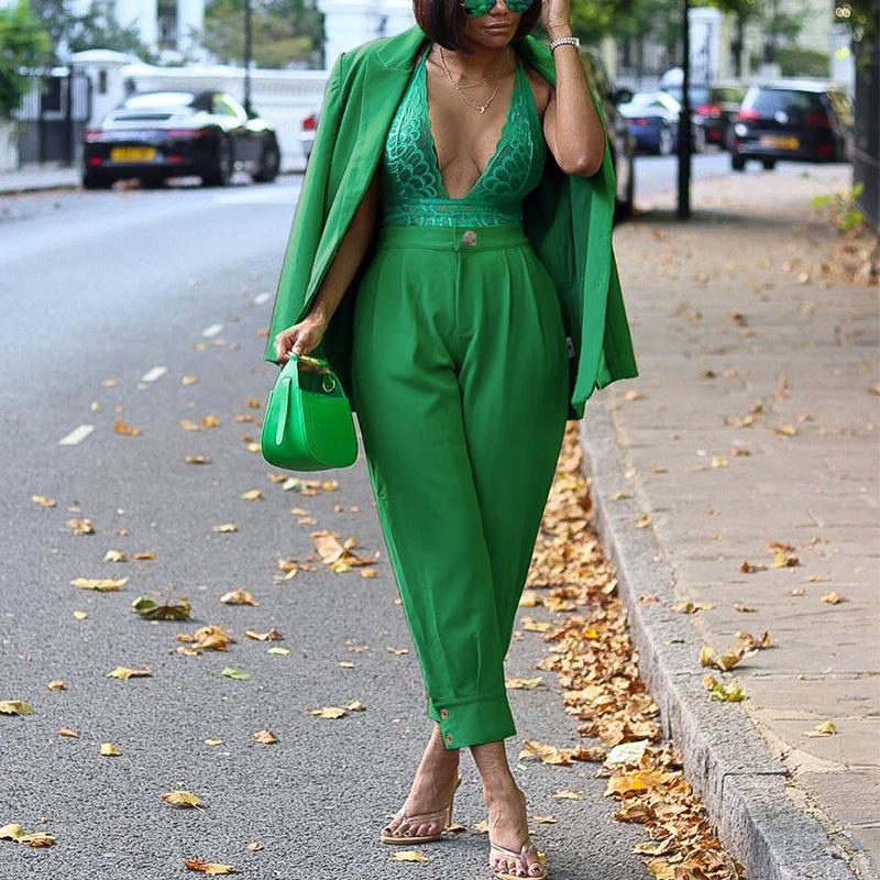Women' Two Piece Pants RMSFE 2022 Autumn And Winter Women Fashion Temperament Solid Color Long Sleeve Lapel Suit Coat Trousers Set, Green
Women' Two Piece Pants RMSFE 2022 Autumn And Winter Women Fashion Temperament Solid Color Long Sleeve Lapel Suit Coat Trousers Set, Green