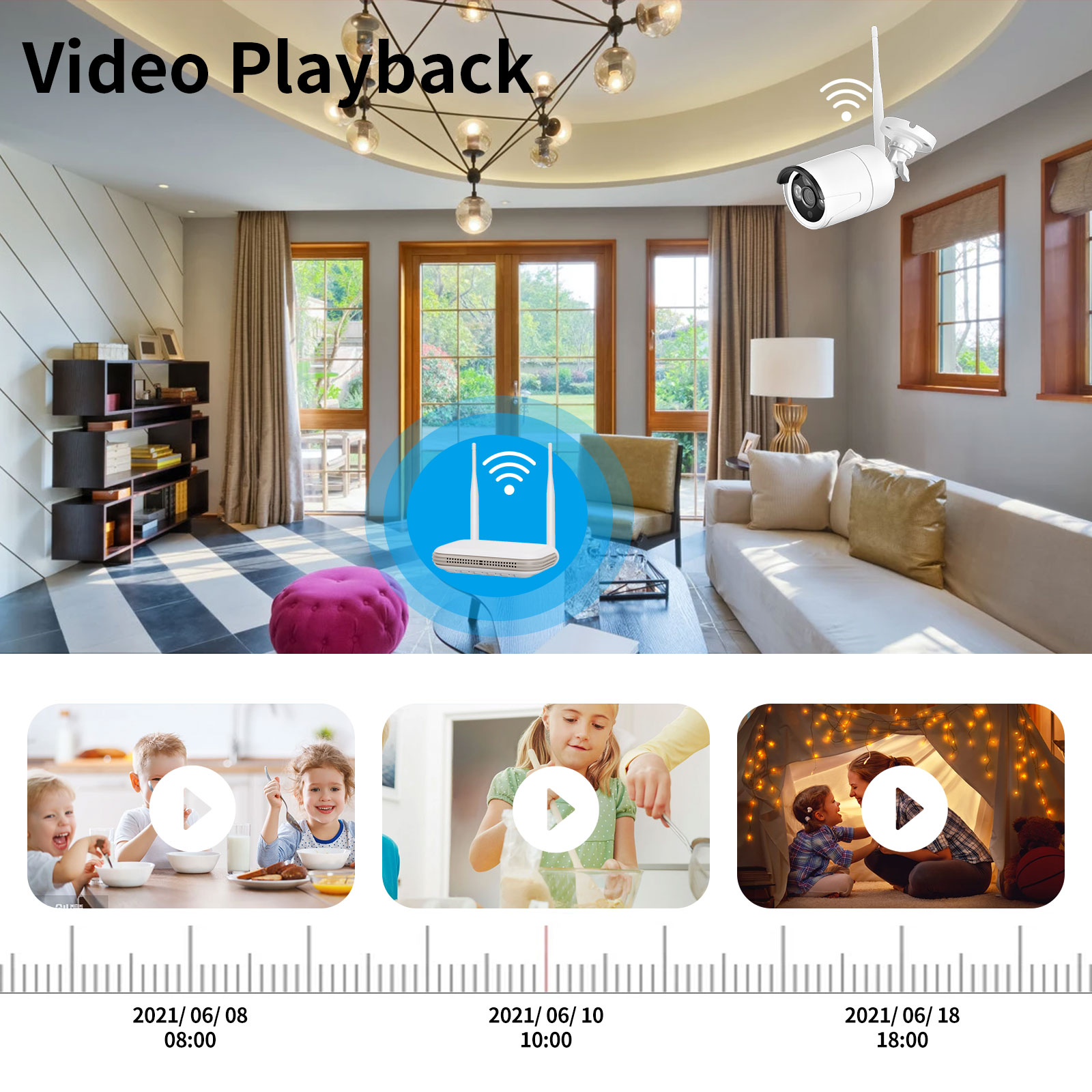 Outdoor IP Camera kits 1080P H.265 8CH 3MP Wireless CCTV System Face Detection Video Surveillance wifi Kit Security With TF Card Slot