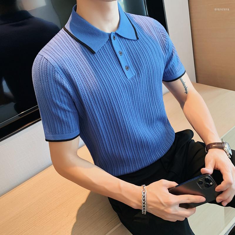 Men's Polos Light Luxury Knitted Shirts Men Summer Short Sleeve Casual Slim T-shirt Lapel Tee Tops Social Man Clothing StreetwearMen's Evan2, Black
Men's Polos Light Luxury Knitted Shirts Men Summer Short Sleeve Casual Slim T-shirt Lapel Tee Tops Social Man Clothing StreetwearMen's Evan2, Black