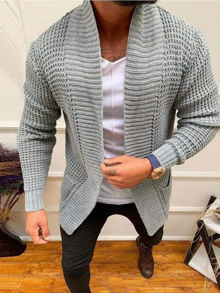 Men Striped Casual Knitting Cardigan Spring Autumn V-Neck Solid Long Sleeve Male Jacket Daily Style Pocket Streetwear Tracksuits 220813