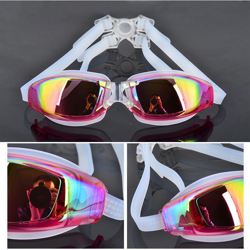 Waterproof UV Anti Fog Swimming Goggles Swim Glasses Professional Swiming Pool Diving Water Eyewear Adult Electroplating HD Lens 220401