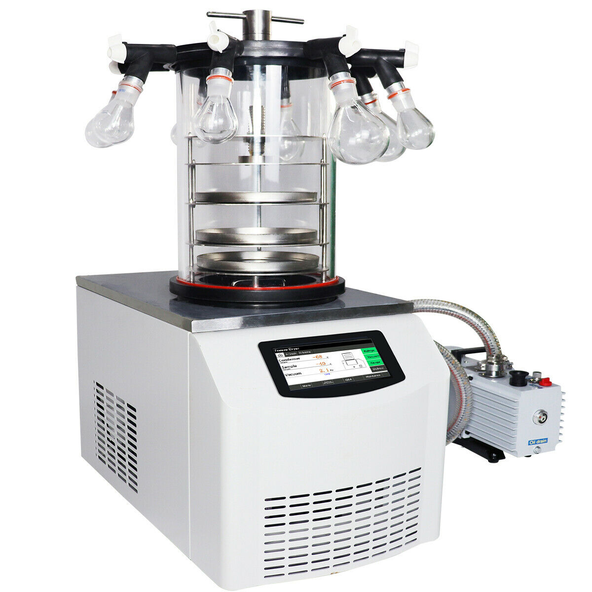 ZZKD Lab Supplies -60 Celsius Freeze Dryer Small Ordinary Multi Manifolds Vacuum Sublimation Dryer