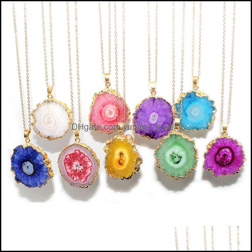 Pendant Necklaces Pendants Jewelry Necklace Luxury Natural Crystal Drusy Healing Gemstone Original Sunflower Stone Style Drop Delivery 202
Pendant Necklaces Pendants Jewelry Necklace Luxury Natural Crystal Drusy Healing Gemstone Original Sunflower Stone Style Drop Delivery 202