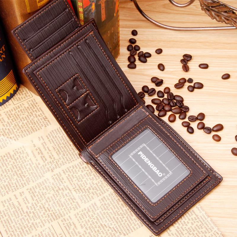 free shipping Wallets Pidengbao Brand Men's Purse Card Wallet Vintage Value Leather Money Short With Gift Box