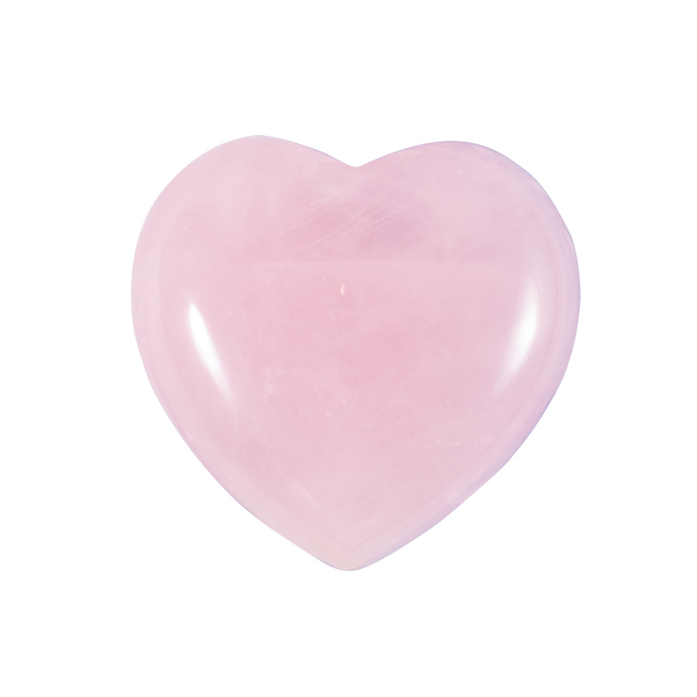 Natural pink Crystal Stone Ornaments Carved 40*20MM Heart Chakra Reiki Healing Quartz Jewelry Making Home Decor