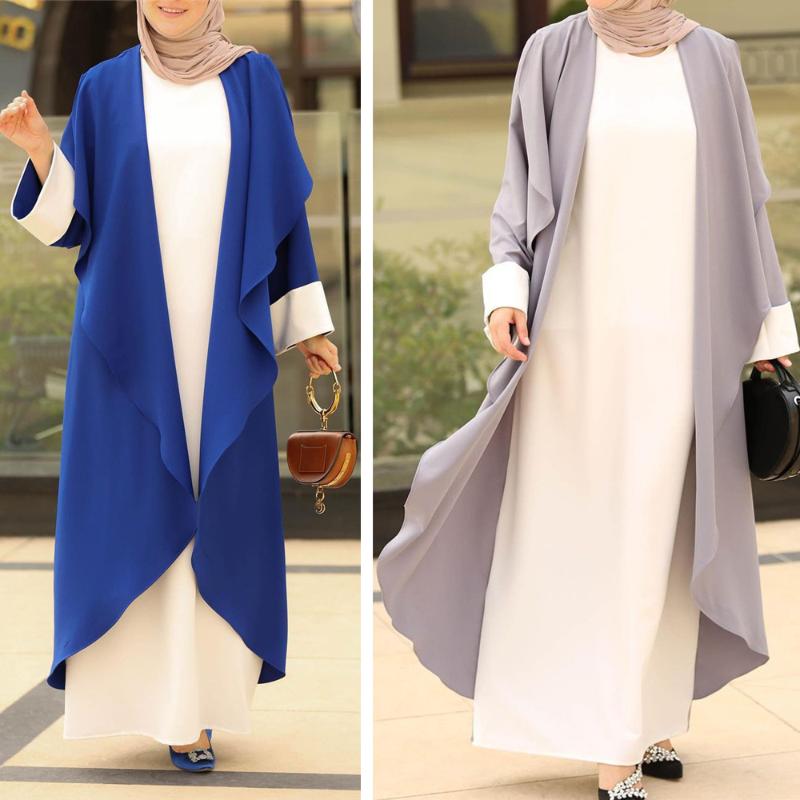 Ethnic Clothing Muslim Abayas Casual Loose Long Dress Women Patchwork Maxi Robe Fake Two Pieces Arab Turkish Dubai Middle East Ramadan Fashi
Ethnic Clothing Muslim Abayas Casual Loose Long Dress Women Patchwork Maxi Robe Fake Two Pieces Arab Turkish Dubai Middle East Ramadan Fashi