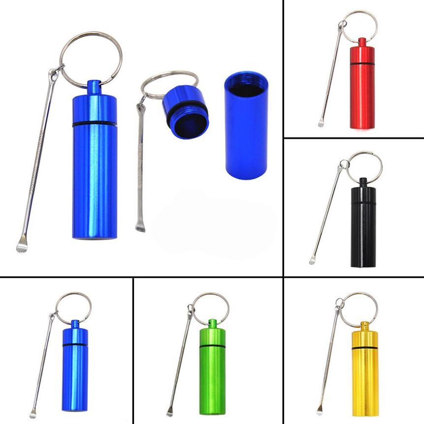 Premium Metal Bottle Snuff Snorter Aluminum Bottle Pill Box Case Sniffer bottles Snuff Sniffer Bottle With Metal Spoon Storage Box