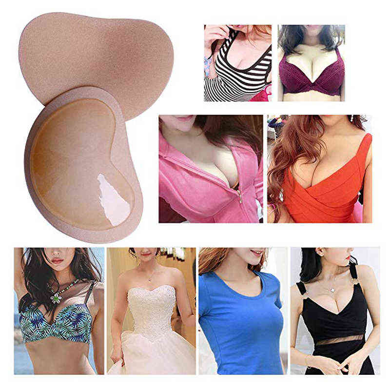 5PC Push Up Invisible Bra Pads Silicone Lift Up Bra Chest Sticker Swimsuit Breathable Bikini Bra Pad for Women Y220725