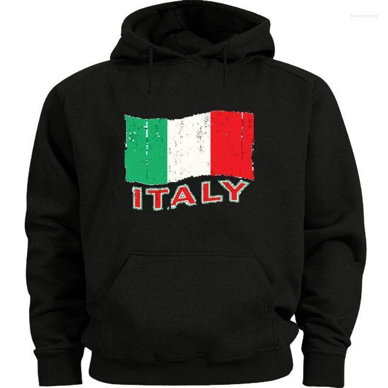 Men' Hoodies & Sweatshirts Italy Hoodie Italian Flag Sweatshirt Hooded Sweat Shirt Design Mont22, Black