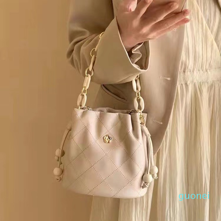 Large capacity -fashion oblique single shoulder bags women handbag Chain bucket bag 2022