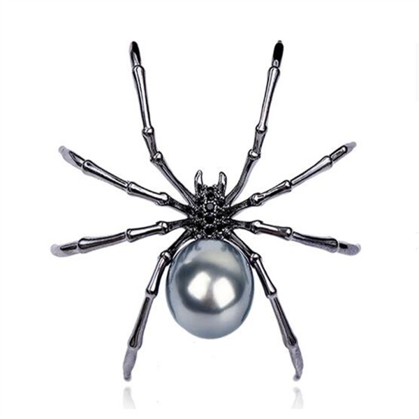Exaggerated black white spider creative brooch men women party clothes scarf accessories pin brooches gift GC1432