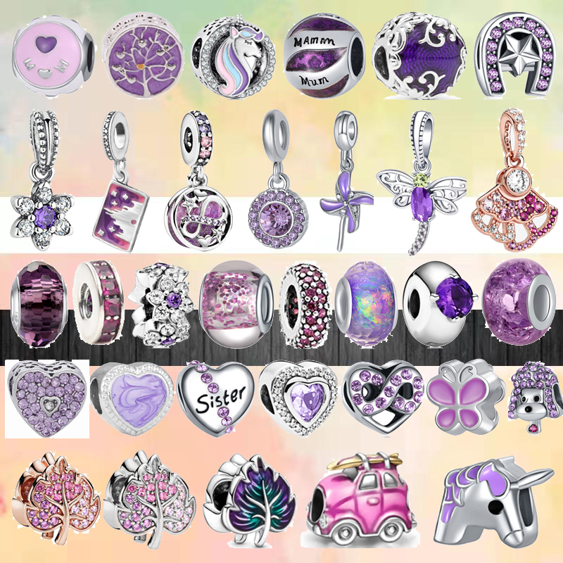 Fit pandora charms 925 bracelet Bead Original box Purple Series Mom Sister Butterfly Dog Leaf Unicorn European charm jewelry
Fit pandora charms 925 bracelet Bead Original box Purple Series Mom Sister Butterfly Dog Leaf Unicorn European charm jewelry