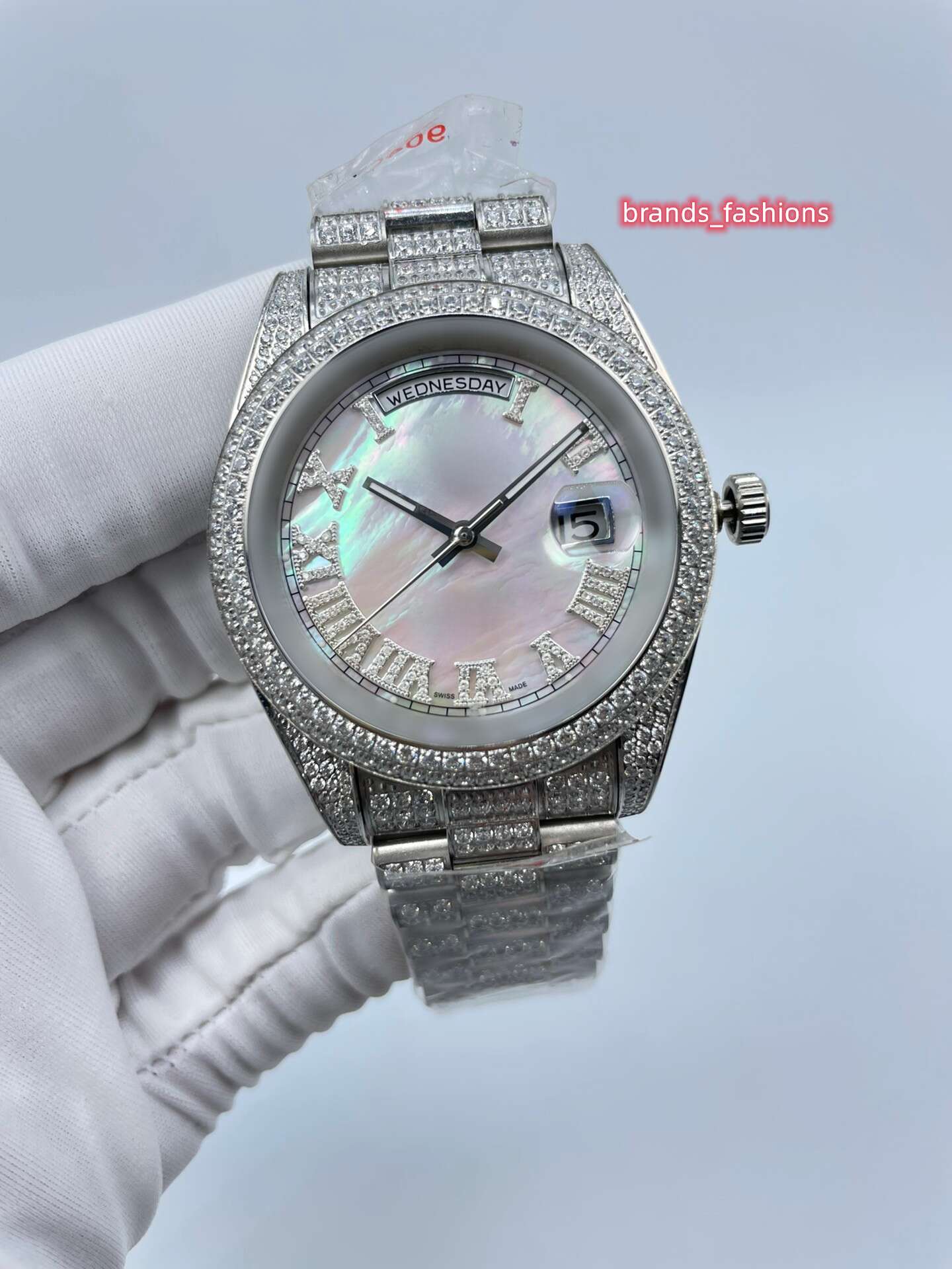 Popular hip hop diamond watch silver stainless steel case strap automatic movement Watch, Customize
Popular hip hop diamond watch silver stainless steel case strap automatic movement Watch, Customize