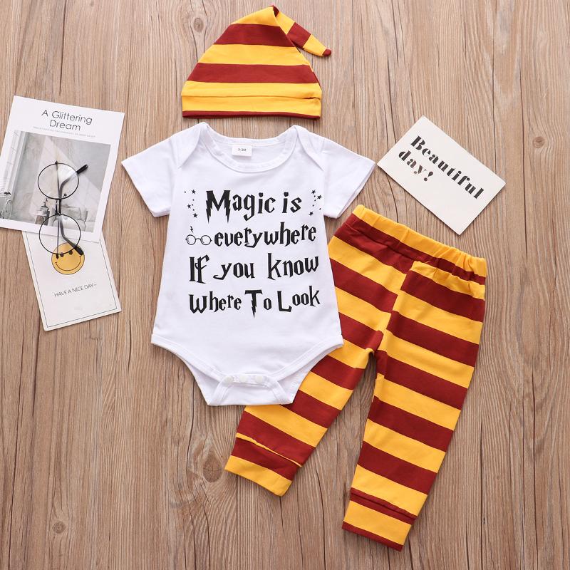 Clothing Sets Born Baby Clothes 2022 Summer Magic Is Everywehre Letter Print Romper Pants Hat Headband 3PCS Boy Girl SetsClothing
Clothing Sets Born Baby Clothes 2022 Summer Magic Is Everywehre Letter Print Romper Pants Hat Headband 3PCS Boy Girl SetsClothing