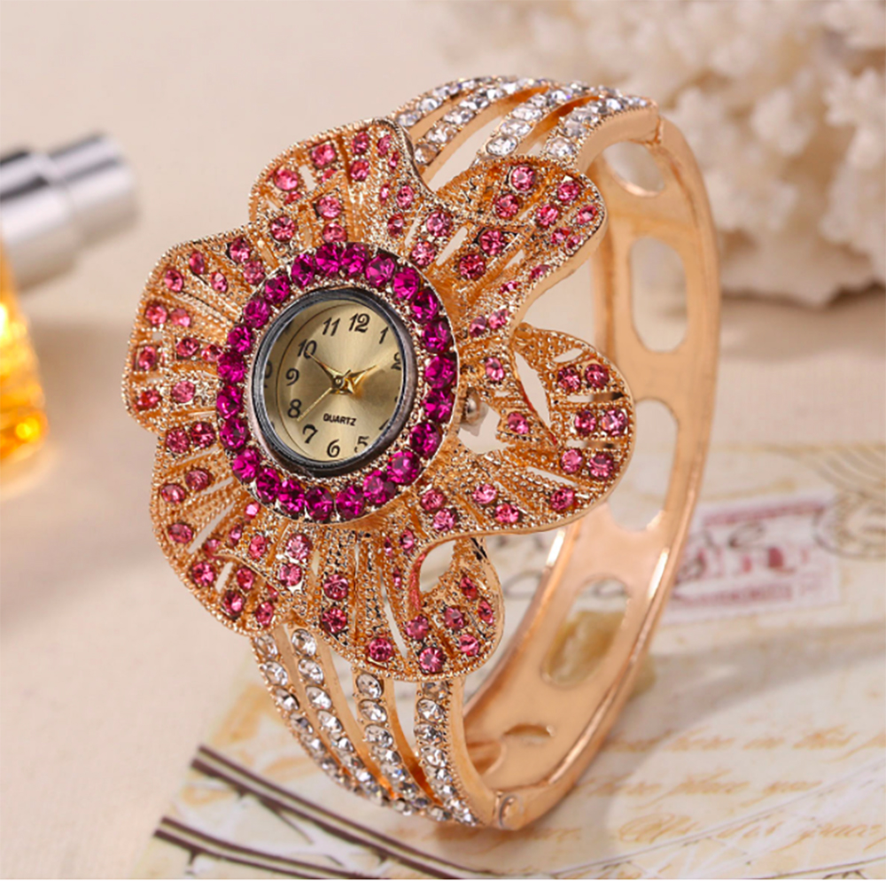 New Trendy ins luxurious Women's Quartz Watches Luminous diamond flower alloy steel band wristwatch Lady student bracelet, Multi-color
New Trendy ins luxurious Women's Quartz Watches Luminous diamond flower alloy steel band wristwatch Lady student bracelet, Multi-color