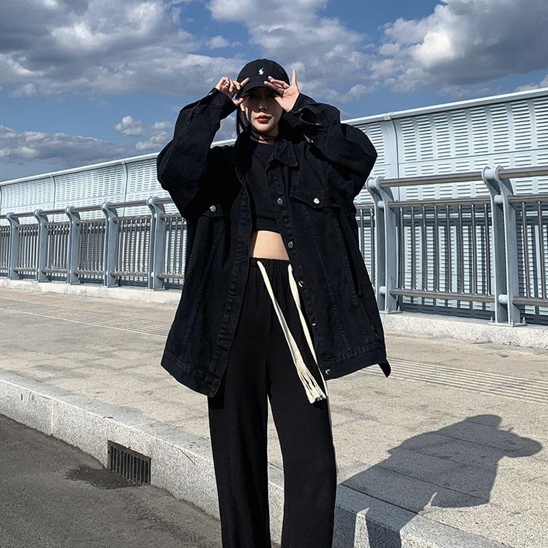 Women' Jackets Vintage Washed Light Blue Denim Outwear Autumn Women Casual Loose Lapel Long Sleeve Black Jeans Jacket Female Student Basic
Women' Jackets Vintage Washed Light Blue Denim Outwear Autumn Women Casual Loose Lapel Long Sleeve Black Jeans Jacket Female Student Basic