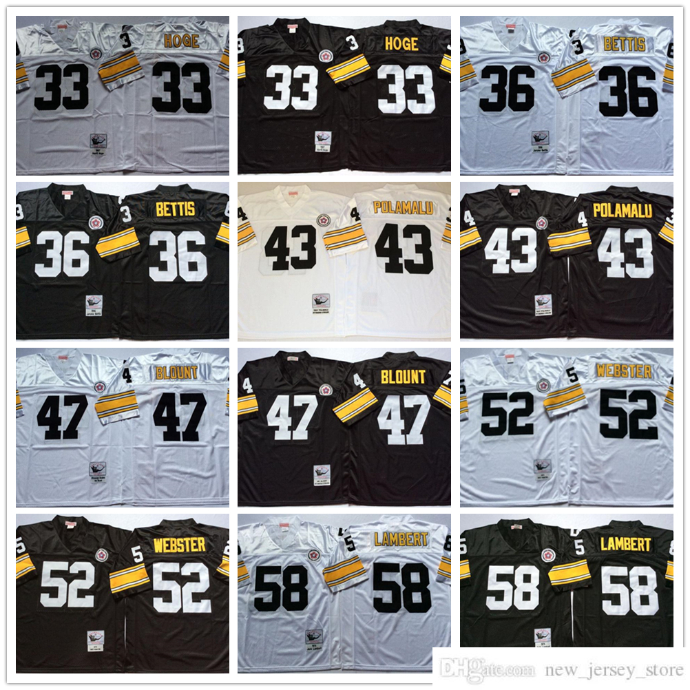 NCAA Vintage Mitchell and Ness Football 36 Jerome Bettis Jerseys Retro Stitch 43 Troy Polamalu 58 Jack Lambert 33 Merril Hoge 47 Mel Blount 52 Mike Webster Jersey, Same as picture
NCAA Vintage Mitchell and Ness Football 36 Jerome Bettis Jerseys Retro Stitch 43 Troy Polamalu 58 Jack Lambert 33 Merril Hoge 47 Mel Blount 52 Mike Webster Jersey, Same as picture