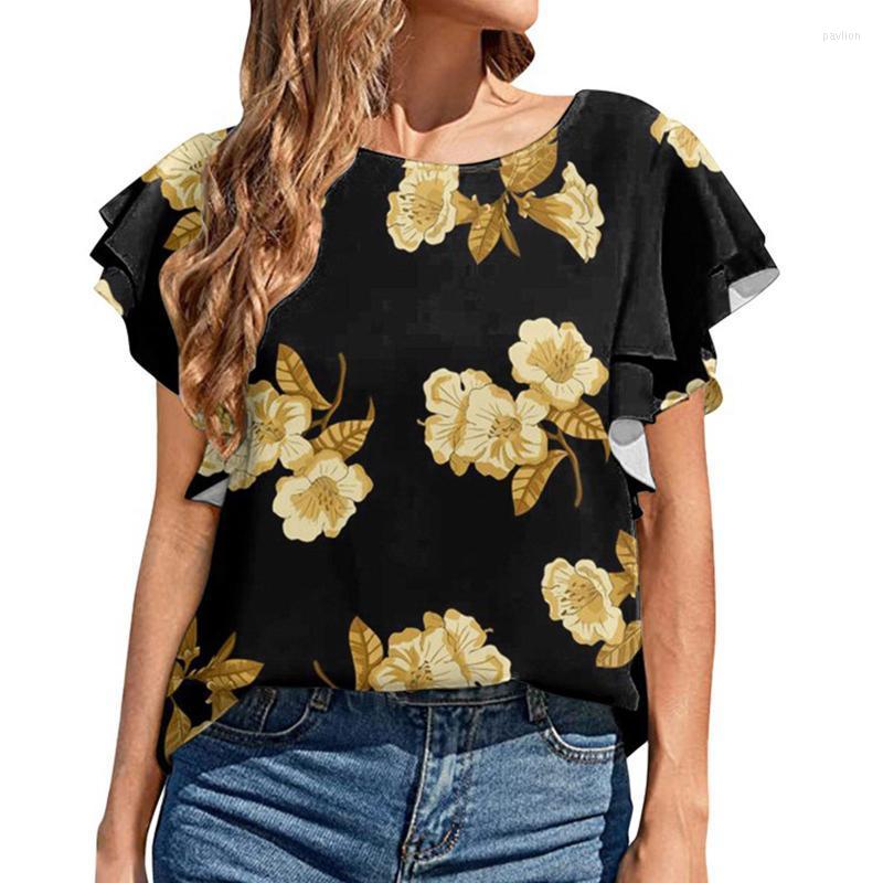 Women' Blouses & Shirts Ladies Elegants Blouse Soft Chiffon Print Ruffle Tops Summer Vintage Short Sleeve Loose And TopsWomen' Women'sWome, Yellow
Women' Blouses & Shirts Ladies Elegants Blouse Soft Chiffon Print Ruffle Tops Summer Vintage Short Sleeve Loose And TopsWomen' Women'sWome, Yellow