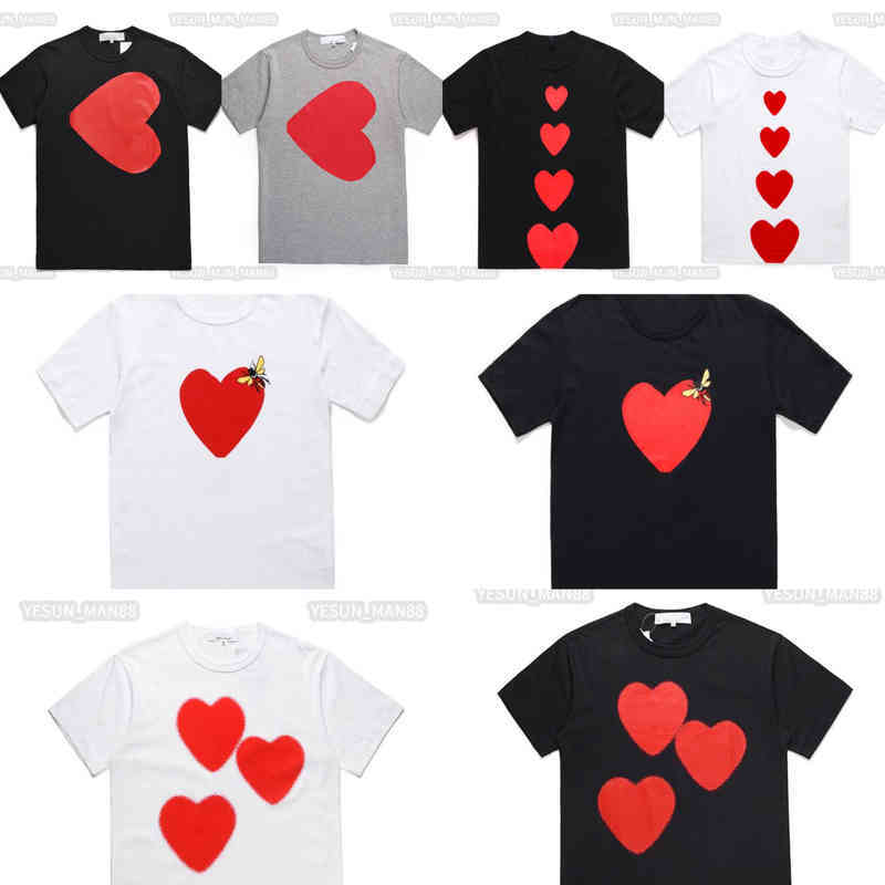 Designer Mens Play T Shirt White Eyes Big Red Peach Heart Embroidery Printed Shirt Commes Loose Fashion Women Shirts High Quanlity Tees Tee, 23
Designer Mens Play T Shirt White Eyes Big Red Peach Heart Embroidery Printed Shirt Commes Loose Fashion Women Shirts High Quanlity Tees Tee, 23