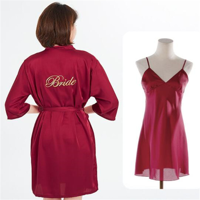 Fashion 2 Piece Set Women's Sleepwear Satin Kimono Dress Bride Sleep Nightshir Sexy Party Bridesmaid Robes Women Embroidery Dress, As shown
Fashion 2 Piece Set Women's Sleepwear Satin Kimono Dress Bride Sleep Nightshir Sexy Party Bridesmaid Robes Women Embroidery Dress, As shown