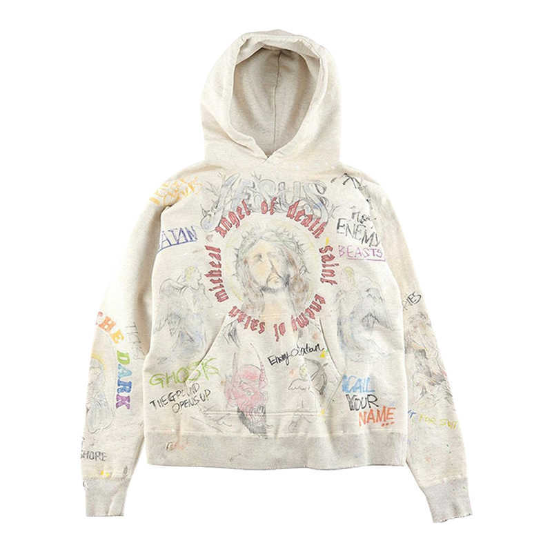 Men' Hoodies Saint Michael Ouyang Nana' same sweater hand-painted graffiti Vintage hole made old loose Hoodie, Apricot
Men' Hoodies Saint Michael Ouyang Nana' same sweater hand-painted graffiti Vintage hole made old loose Hoodie, Apricot