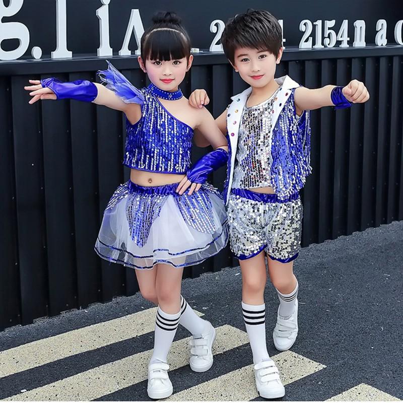 Stage Wear Children Jazz Dance Clothes With Wristbands Modern Ballroom Costume Suit For Primary School Kindergarten KidsStage, Blue for girl
Stage Wear Children Jazz Dance Clothes With Wristbands Modern Ballroom Costume Suit For Primary School Kindergarten KidsStage, Blue for girl