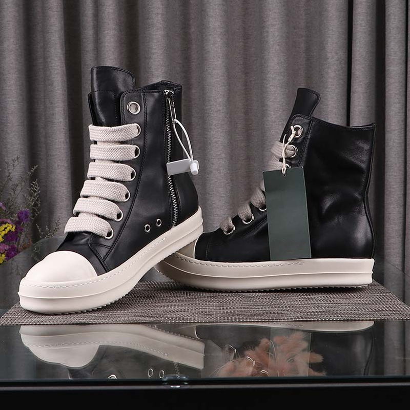 Rick High Street Shoes Minimalist Style Top Quality Genuine Leather Sneakers Jumbo Shoeslace Men's Casual Shoes Owens Designer Women's Boots Fashion D8, Black
Rick High Street Shoes Minimalist Style Top Quality Genuine Leather Sneakers Jumbo Shoeslace Men's Casual Shoes Owens Designer Women's Boots Fashion D8, Black
