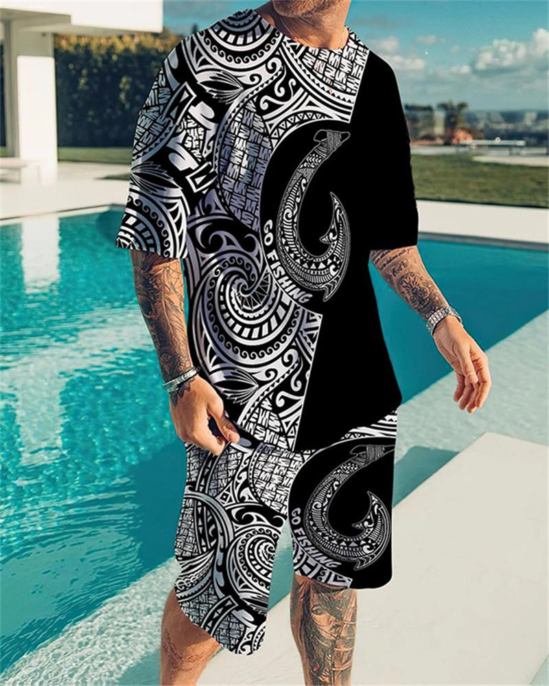 Summer men s trend suit geometric pattern stitching 3D printing T shirt shorts sportswear 220615, 11
Summer men s trend suit geometric pattern stitching 3D printing T shirt shorts sportswear 220615, 11