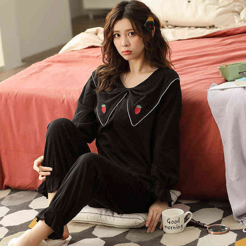 Fdlak Plus Size 3XL Pajamas For Women New Spring Autumn Pijamas Set Casual Cotton Homewear Suit Winter Nightwear Pajamas Femme J220730, Brown
Fdlak Plus Size 3XL Pajamas For Women New Spring Autumn Pijamas Set Casual Cotton Homewear Suit Winter Nightwear Pajamas Femme J220730, Brown