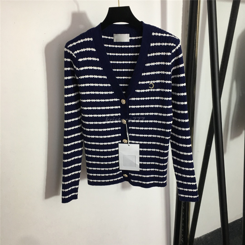 2022 Women's Slim Striped Knits Sweaters Designer Top Girls Milan Runway Letters Button Shirts Cardigan, Multi
2022 Women's Slim Striped Knits Sweaters Designer Top Girls Milan Runway Letters Button Shirts Cardigan, Multi
