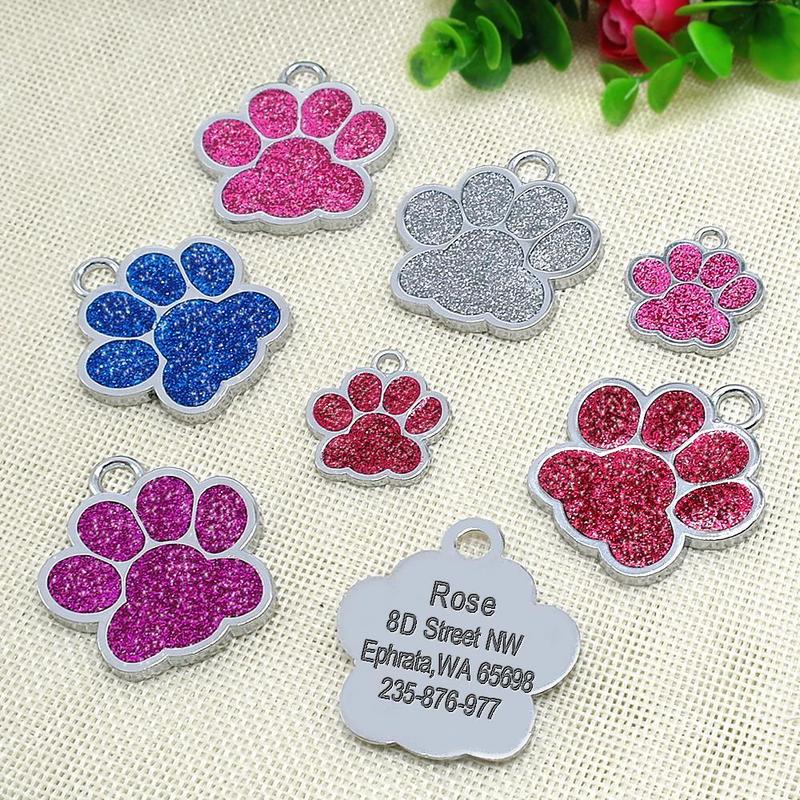 Custom Dog Tag Personalized Pet Dog Collar Accessories Engraved Cat Puppy ID Tag Stainless Steel Paw Nametag Pendant Antilost 220610