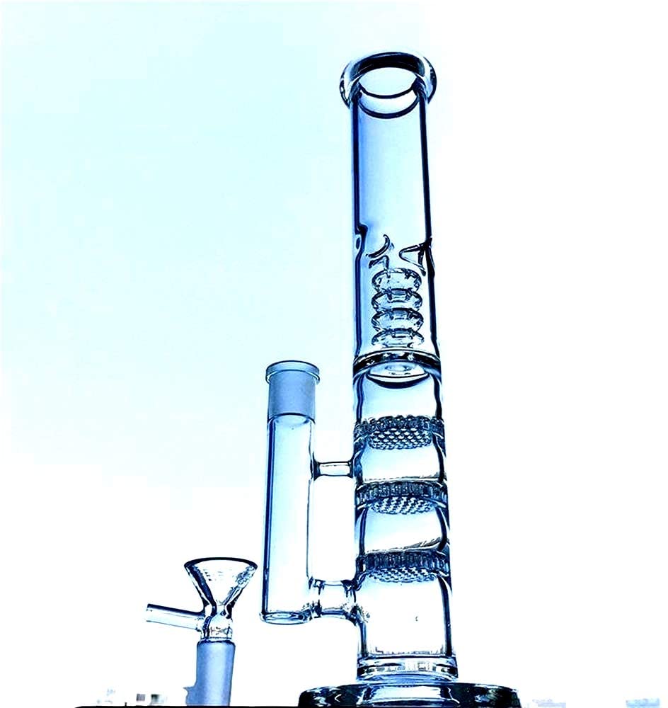 Straight Tube Bong Hookahs Water Bongs 3 Layers Percolator Water Pipes Smoking Accessory Glass Dab Rigs With 18mm bowl