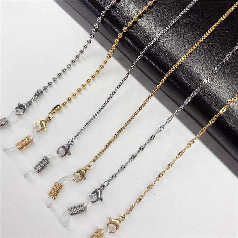 Stainless Steel Beads Box Chain for Glasses Men Gold Plated Women Hanging Neck Sunglasses Straps Lanyard Eyeglass Cords 220615
Stainless Steel Beads Box Chain for Glasses Men Gold Plated Women Hanging Neck Sunglasses Straps Lanyard Eyeglass Cords 220615