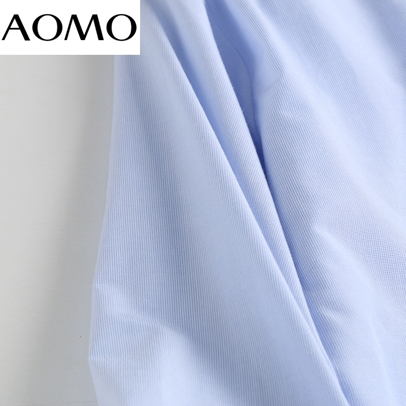 AOMO Autumn Women High Quality 95% Cotton Shirt Blouse Long Sleeve Chic Female Office Lady Tops 6D103A 220407