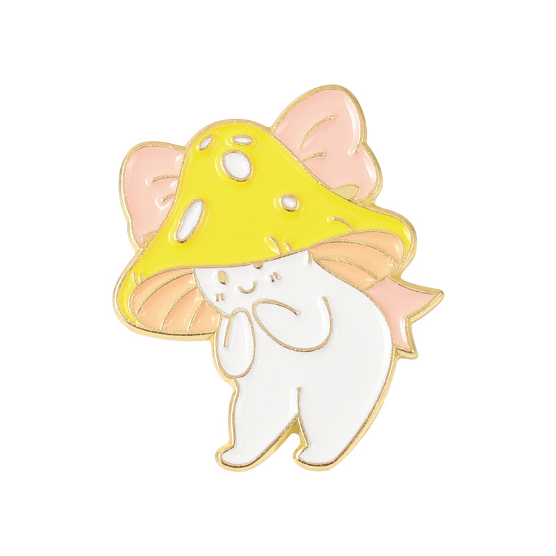 Cute Mushroom Kawaii Cartoon Brooches Pin for Women Fashion Dress Coat Shirt Demin Metal Funny Brooch Pins Badges Backpack Gift Je
