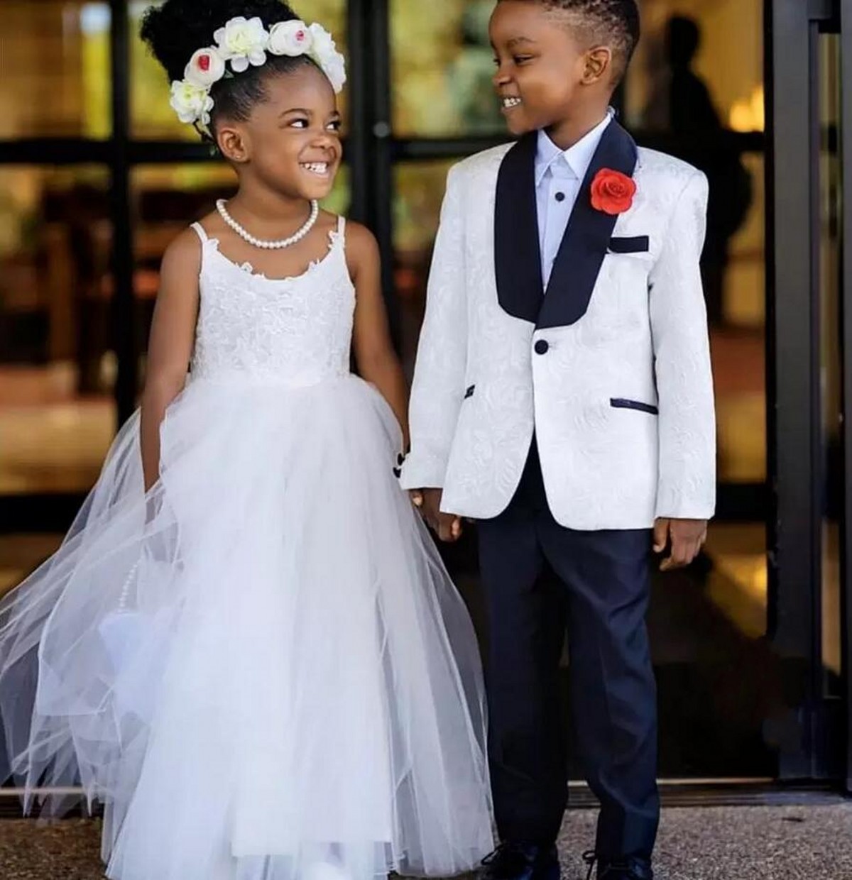 White Boy's Kids Formal Wear Children Suits For Wedding Party Ring Bearer Occasion Children's Clothing Outfits Blazers Jacket Pants Bow Dobb