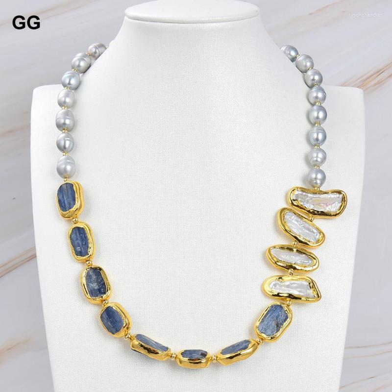 Pendant Necklaces GuaiGuai Jewelry Freshwater Cultured Gray Rice Pearl White Biwa Blue Kyanite Necklace 23"Pendant
Pendant Necklaces GuaiGuai Jewelry Freshwater Cultured Gray Rice Pearl White Biwa Blue Kyanite Necklace 23"Pendant