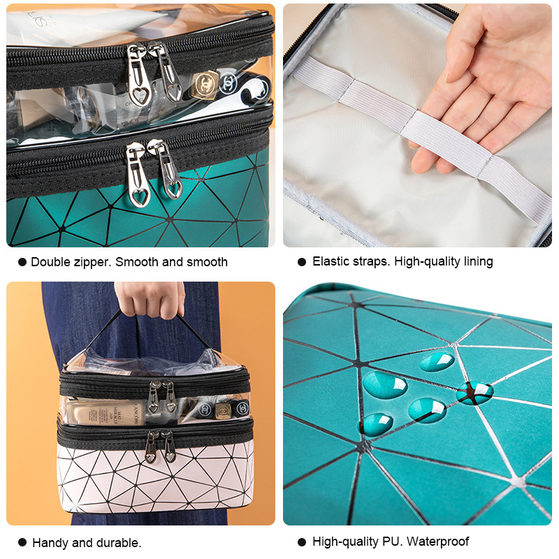 Multifunction Travel Clear Makeup Bag Fashion Diamond Cosmetic Bag Toiletries Organizer Waterproof Females Storage Make Up Cases 220525