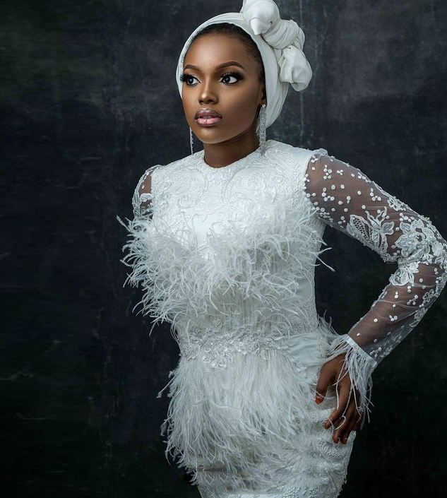 White Mermaid Dress With Feather Long Sleeve Jewel Beads Applique Lace Formal Occasion Custom Made Floor-length