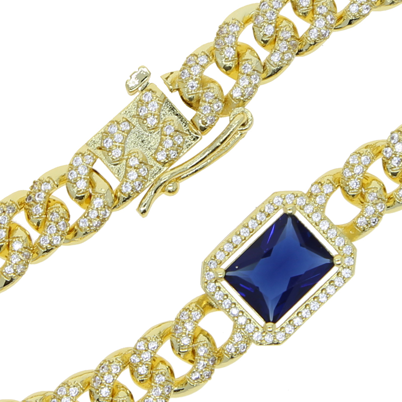 2024 Cuban k Bracelet, Colorful CZ Charm Bracelet for Women, Hip Hop Jewelry