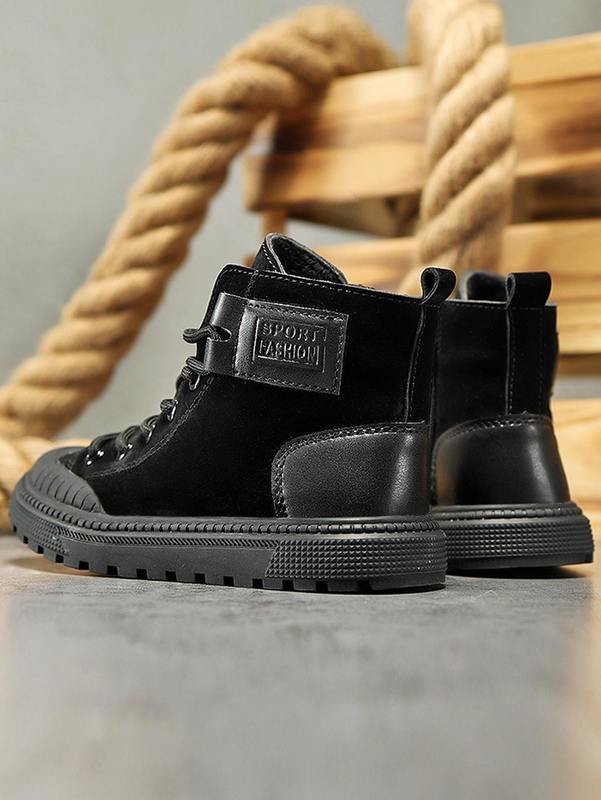 Boys Letter Graphic Combat Boots SHE