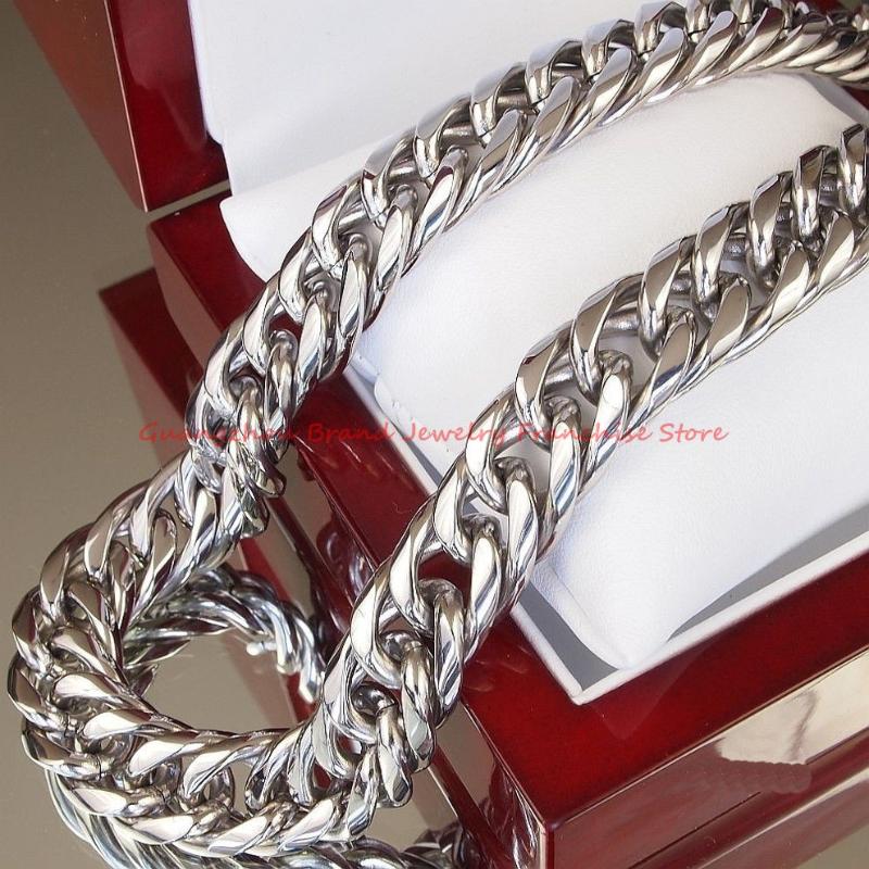 Chains 7"-40" Optional Charm 316L Stainless Steel 20MM Silver Color Polishing Cuban Curb Chain Mens Boys Necklace JewelryChains
Chains 7"-40" Optional Charm 316L Stainless Steel 20MM Silver Color Polishing Cuban Curb Chain Mens Boys Necklace JewelryChains