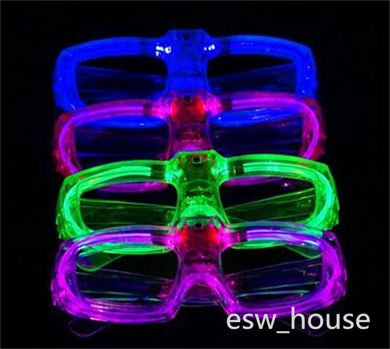 Other Festive Supplies LED Glasses Glow In The Dark Halloween Christmas Wedding Carnival Birthday Party Props Accessory Neon Flashing Toys Free shippi