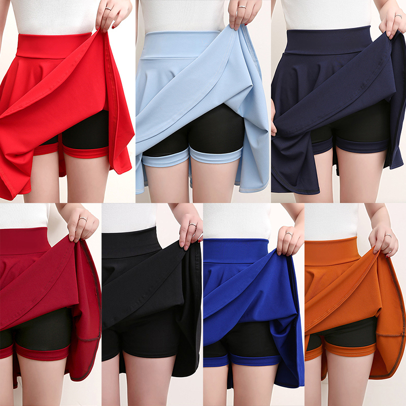SURMIITRO Shorts Skirts Womens Summer Fashion School Korean Style Red Black Mini Aesthetic Pleated High Waist Skirt Female 220701